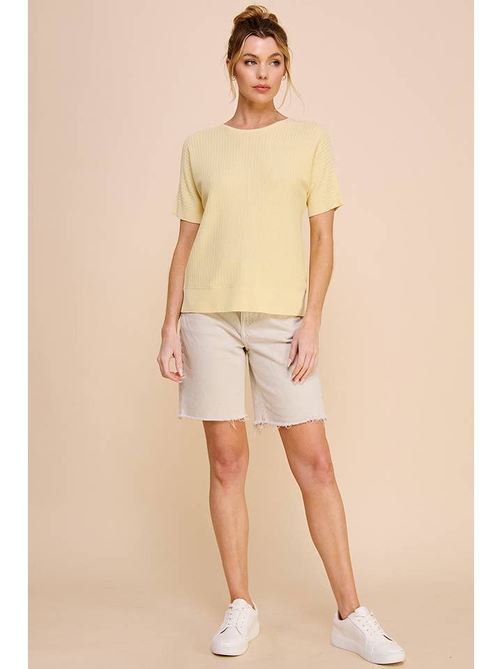 Allie Rose - Vente Haut en maille – femme - Haut en tricot doux à texture mini-chevron3