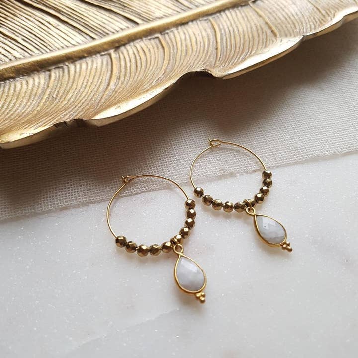 GINANDGER - Wholesale Dangle Earrings - EARRINGS PIPA MOON STONE