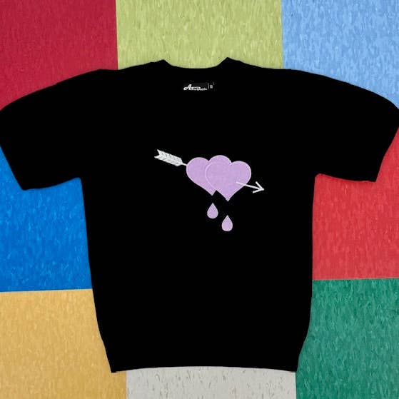 Bleeding Heart Lavender Sweater - Black and other Purchase Wholesale custom embroidered hoodies. Free Returns & Net 60 Terms on Faire trending on Faire.