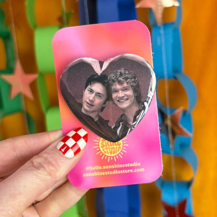 Heart Hands Heated Rivalry Pin for wholesale by Sunshine Studio