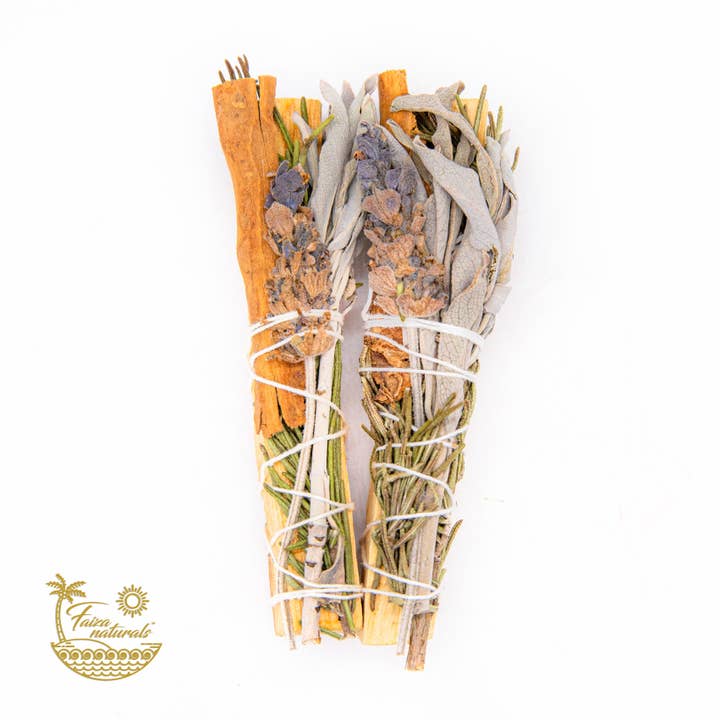 Faiza Naturals - Wholesale Sage Bundle - Palo Santo Floral Herb Sage Smudge - Exclusive Production