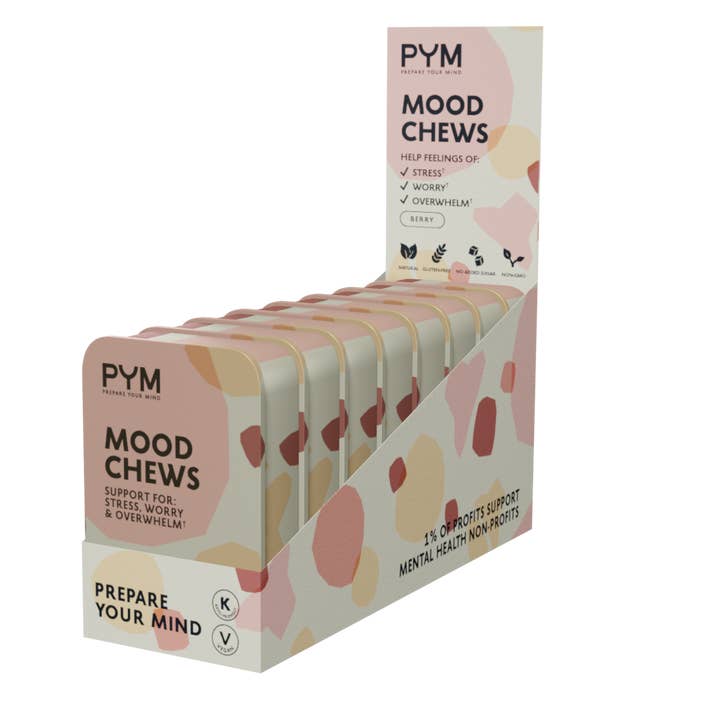 PYM - Wholesale Oral Supplement/Vitamin - Berry Mood Chews - Shelf-Ready 8-Pack