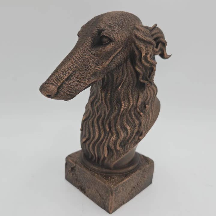 Buste de chien borzoï — statue peinte à la main, décoration d’intérieur, cadeau pour amateur de chiens, pour lui ou pour elle, ornement pour la vente par 3DijkstraFinds