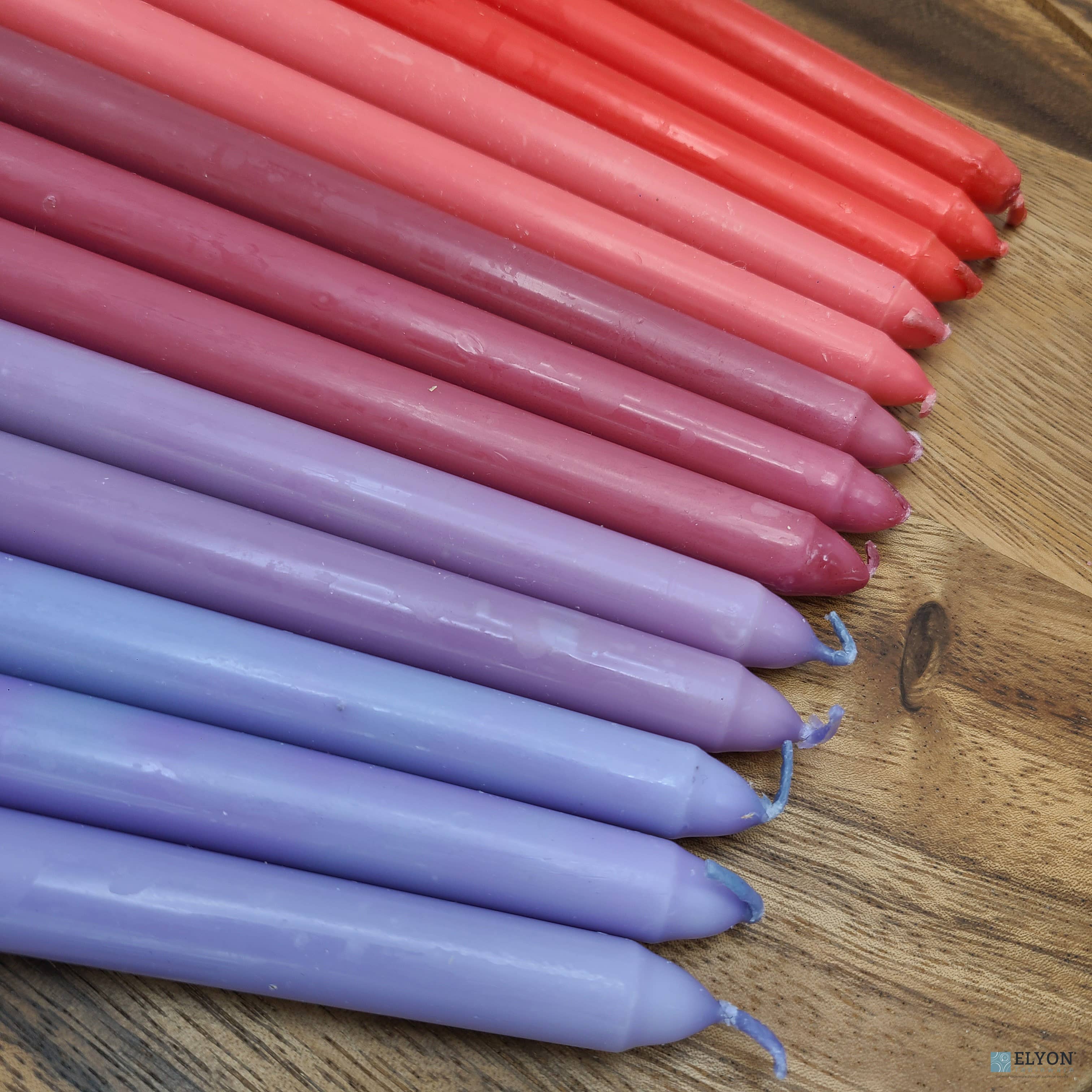 Elyon Tableware® - Wholesale Tapered Candle/Candlestick - Colored Taper Candles 8-Hour Burn Time Wax 25/50 Pack11