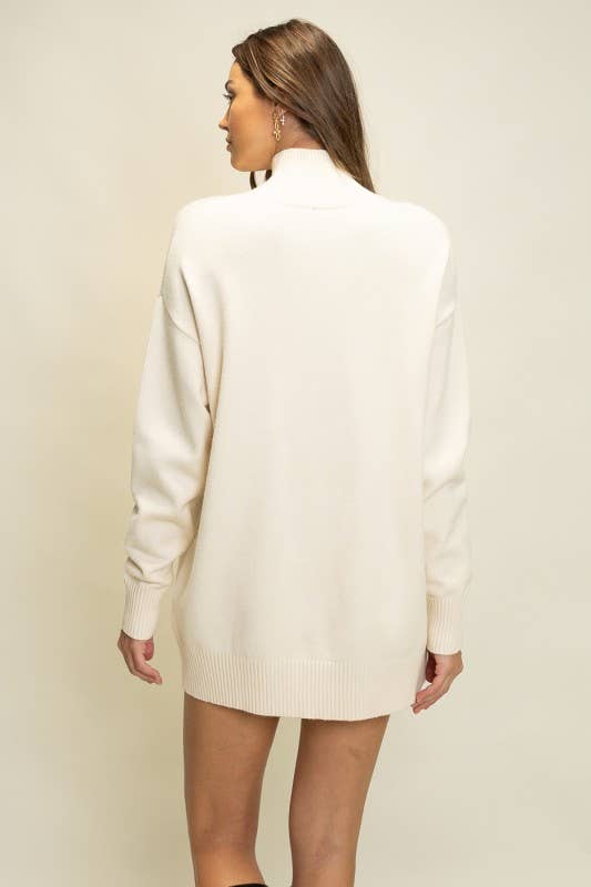 Heyson - Wholesale Dress - Women's - JOD1269 Mock Neck Sweater Mini Dress4