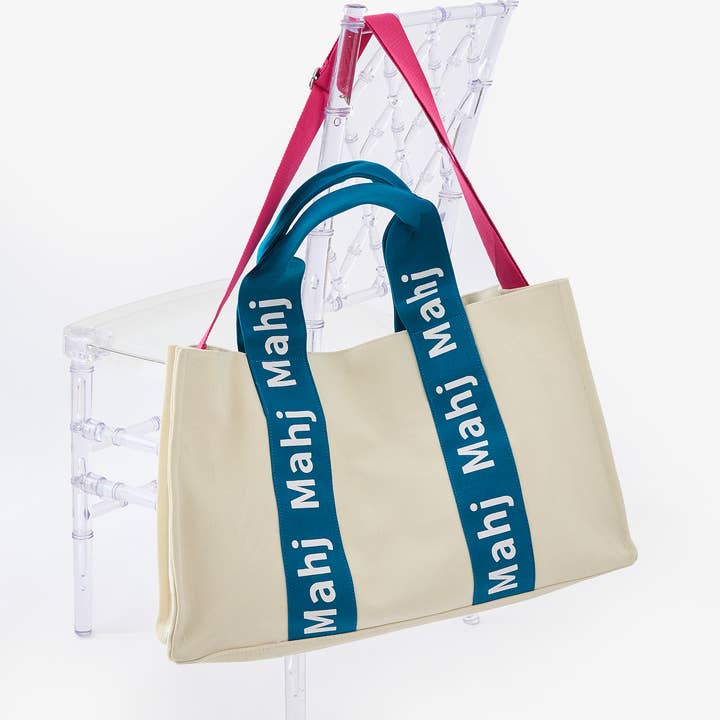 Oh My Mahjong - Wholesale Tote Bag - Women's - Teal Mahj it all Bag