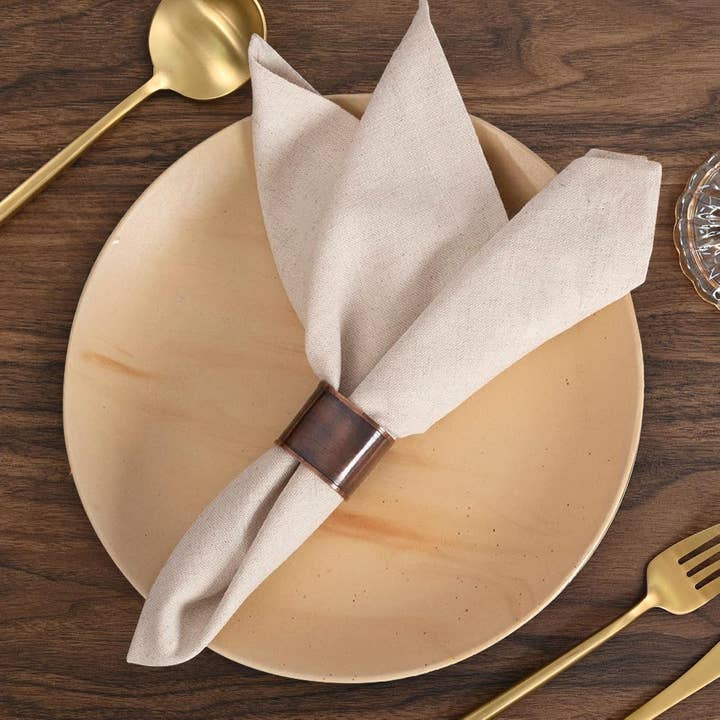 Premium Cotton Linen Cloth Napkins 18x18 Natural (Set of 12) for wholesale on Faire4