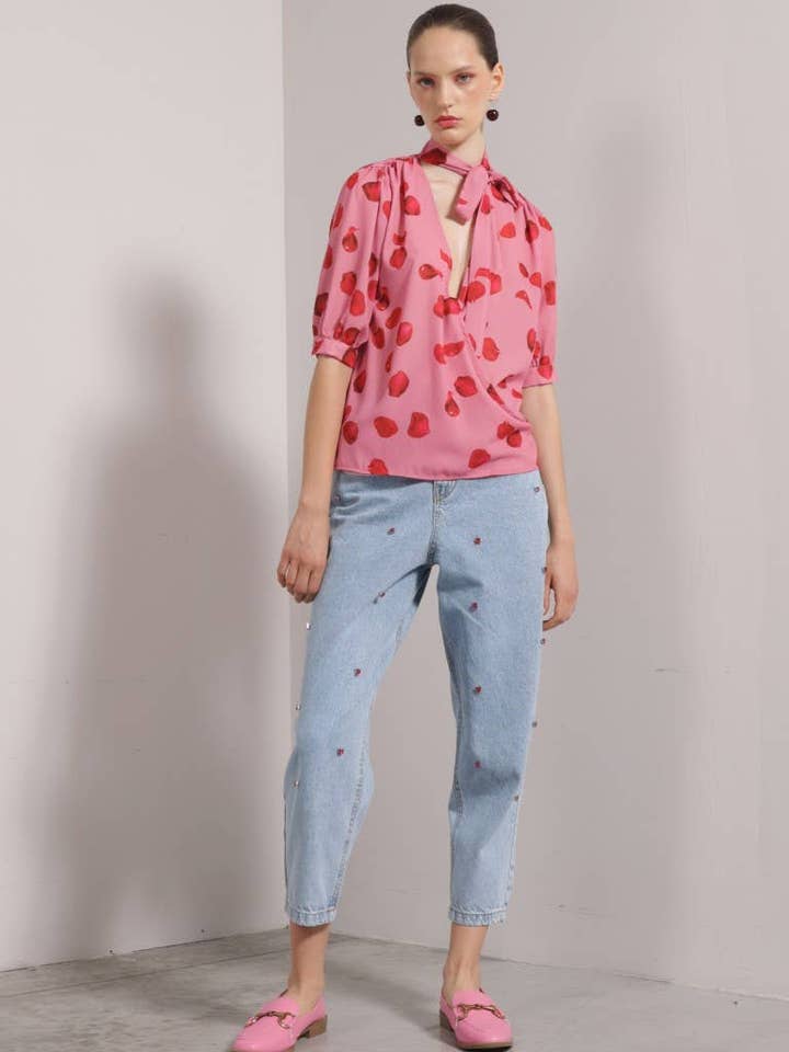 Blusa Stampata Con Fusciacca per la vendita all'ingrosso da parte di Giorgia & Johns - Italy