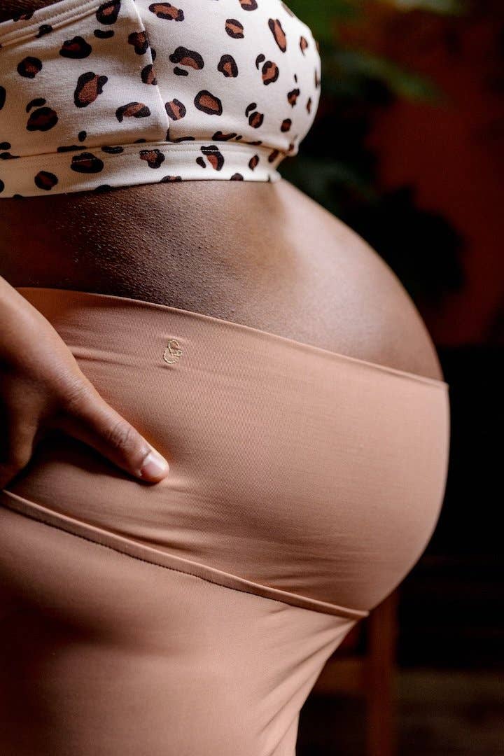 Bloom clay maternity and postpartum leggings for wholesale on Faire