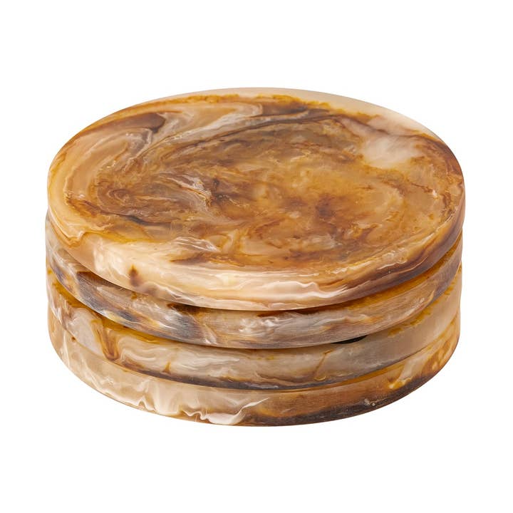 Set of 4 Tortoiseshell Round Coasters for wholesale by BIDKhome