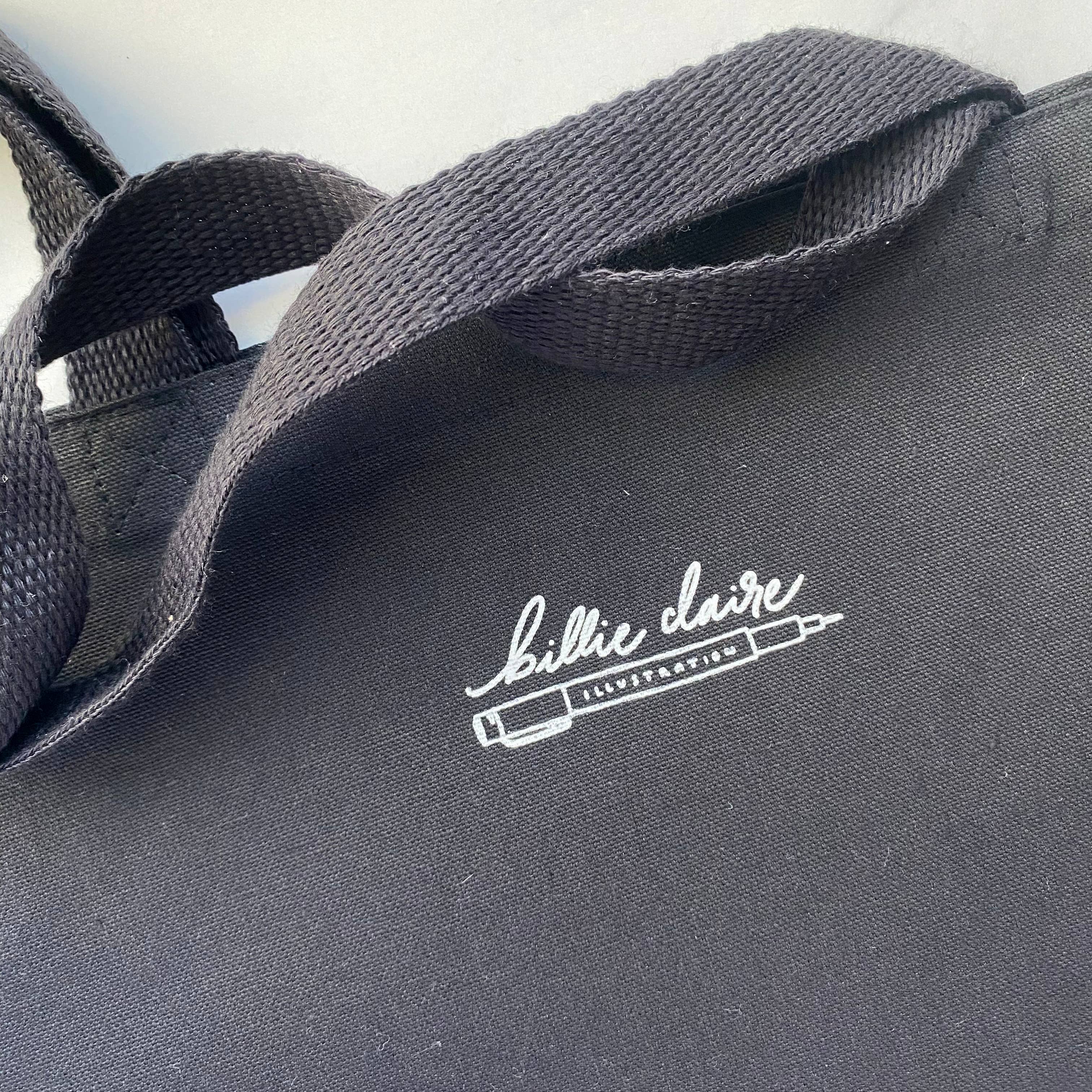 Billie Claire Illustration (Handmade) - Wholesale Tote Bag - Unisex - Tote Bag - Richmond, Virginia CSX A-Line Bridge (Black)5