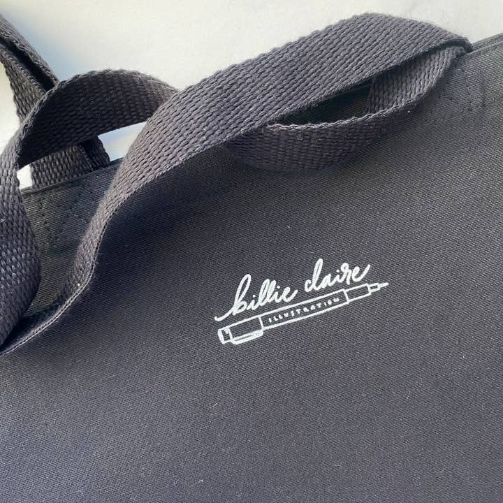 Billie Claire Illustration (Handmade) - Wholesale Tote Bag - Unisex - Tote Bag - Richmond, Virginia CSX A-Line Bridge (Black)5