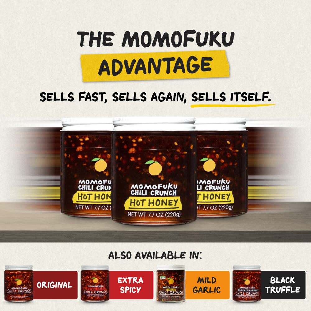 Momofuku - Wholesale Honey - Chili Crunch Hot Honey | Spicy Honey | Condiment |  Gift1
