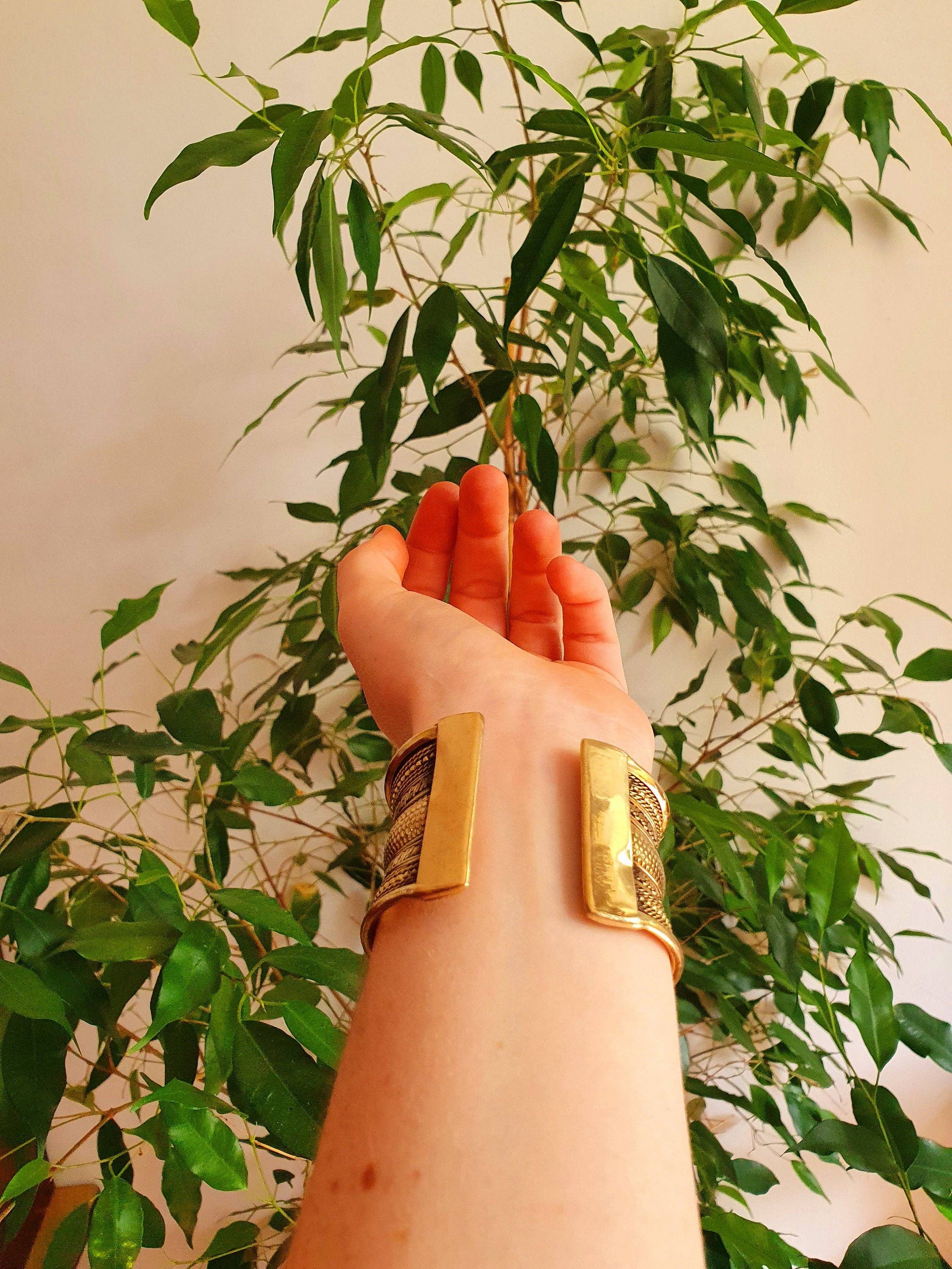 Kaali Boutique - Wholesale Cuff Bracelet - Textured Brass Cuff Bracelet / Tribal / Celtic / Boho / Ethnic / Rustic / Bohemian / Hippie / Gypsy / Jewellery / Adjustable / Unisex / Mens6