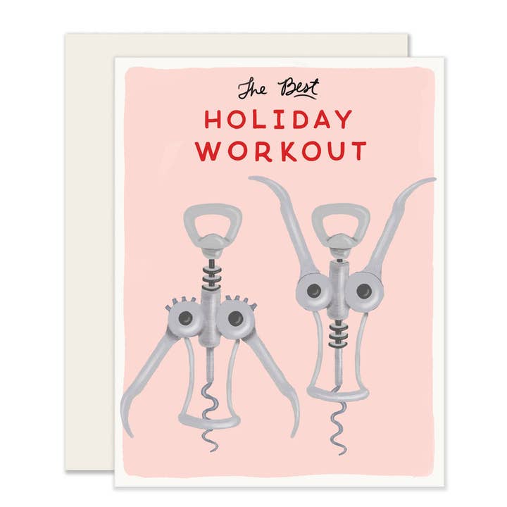 Holiday Workout Card | Funny Holiday Card for wholesale by Slightly Stationery