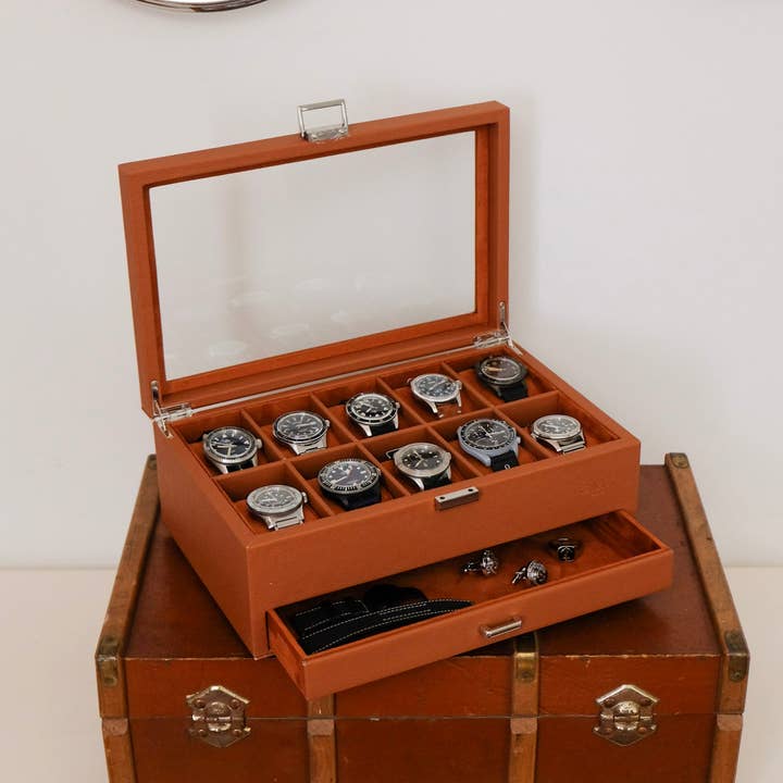 Maison Scarlett - Wholesale Jewelry Box/Organizer - Jean watch box 10 slots + drawer13