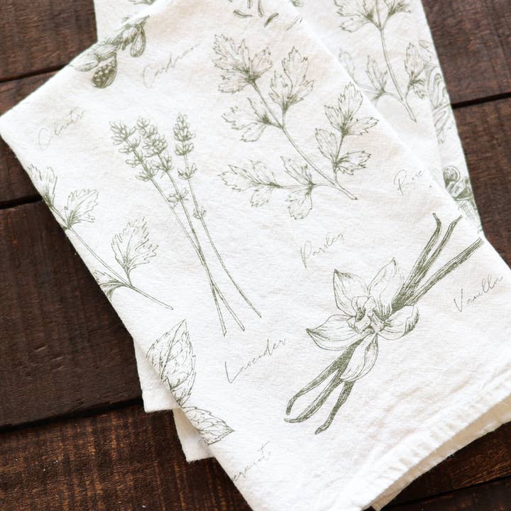Highland Ridge | Handmade Home Decor - Wholesale Tea Towel - Kitchen Herbs Tea Towel7
