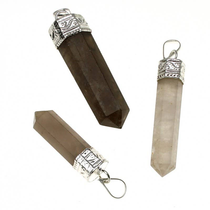 UniArt - Vente Breloques/médailles personnalisées - Pendentif en pointe de quartz naturel à 6 facettes18