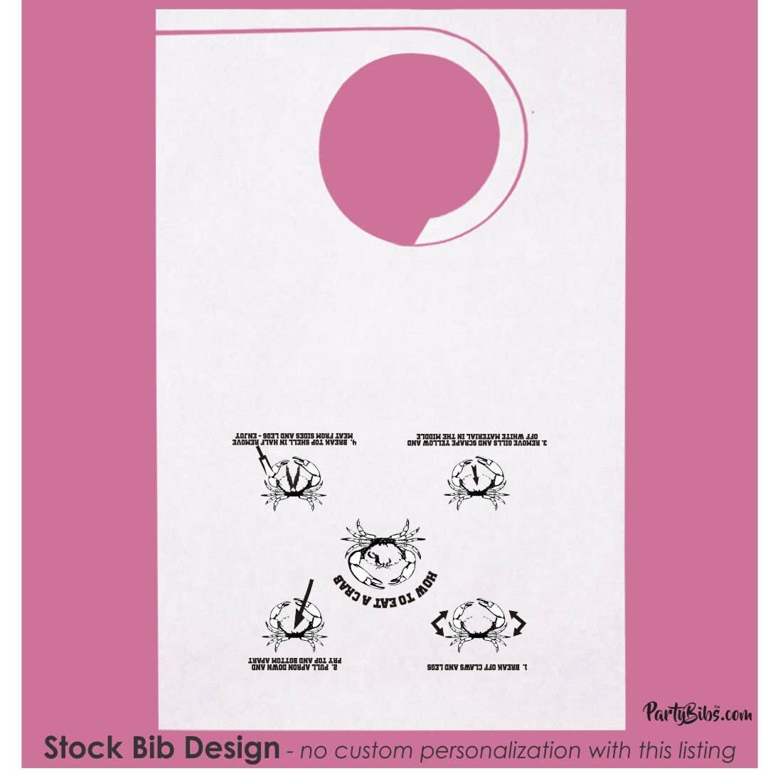 Party Bibs - Wholesale Wegwerpservet - Stock Party slabbetjes - Hoe een krab te eten, pak van 102