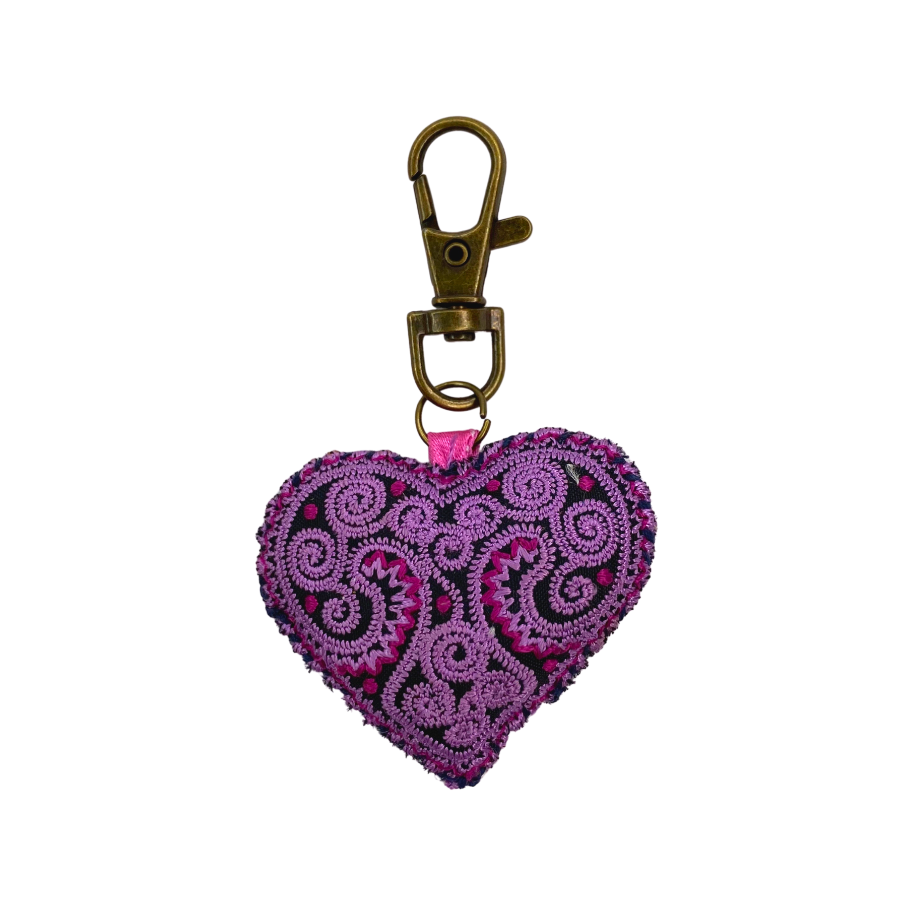 Lumily – wholesale Keychain – Women's – Heart Hmong Embroidered Zipper Pull | Keychain - Thailand10