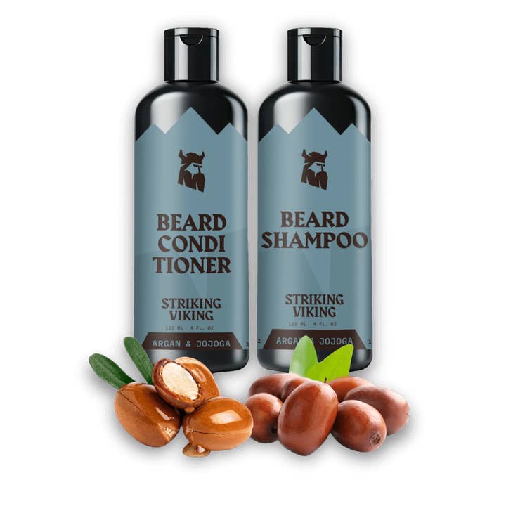 Beard Shampoo & Conditioner Cologne - Argan & Jojoba Oil for wholesale by Striking Viking