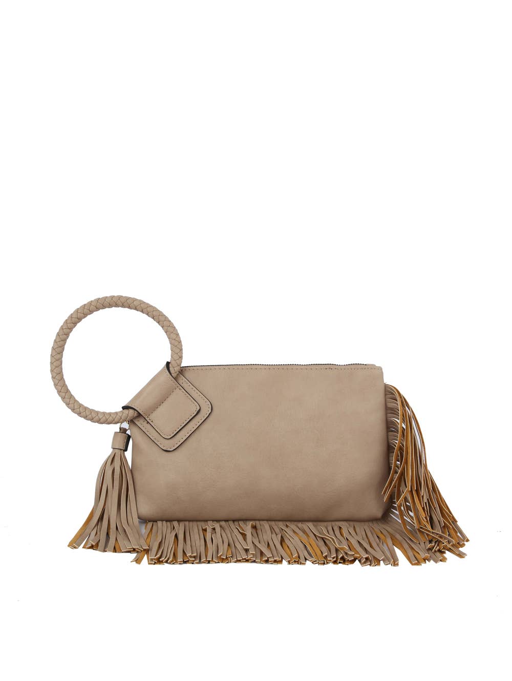 HR CORP - Wholesale Clutch Bag - Women's - Calin collection Fringe detailed Braided Ring Handle Clutch0