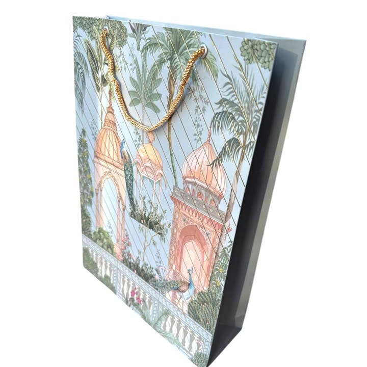 Ava’s Accessory Box - Wholesale Gift Bag - Gift Bag with Gold Strings Tropical Design2