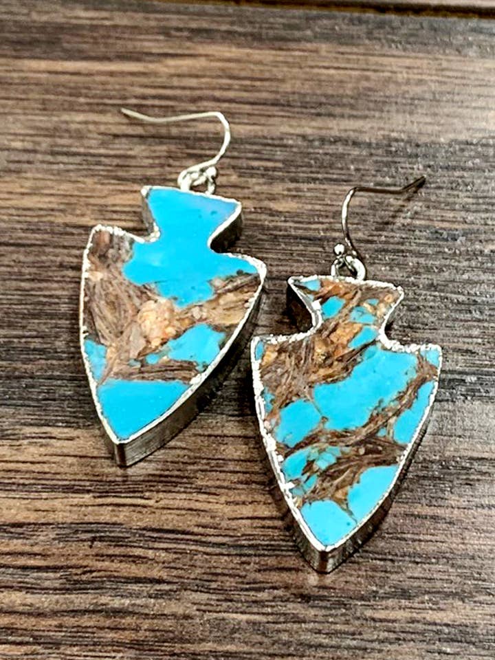 723039, Arrowhead Gemstone Earrings for wholesale by ISAC Trading Inc