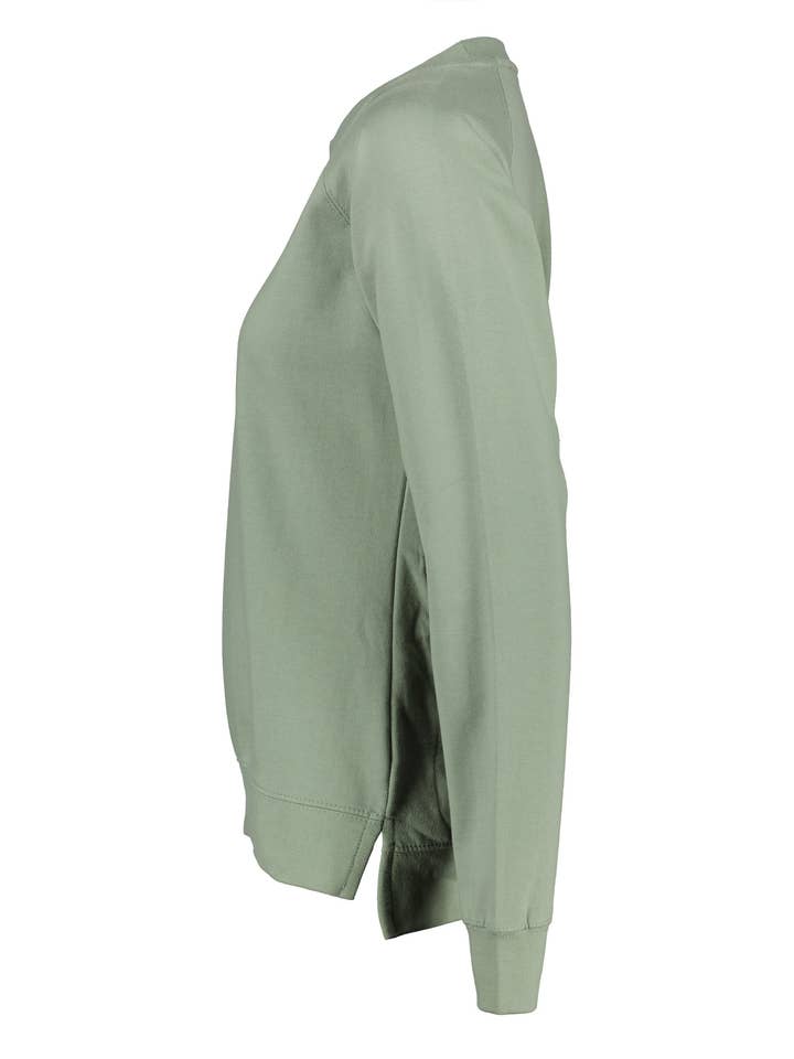 MT Brand Apparel - Wholesale Graphic Sweatshirt - Women's - In A Good Place 'Woodsy' Customizable Hi/Low Crew Pullover1