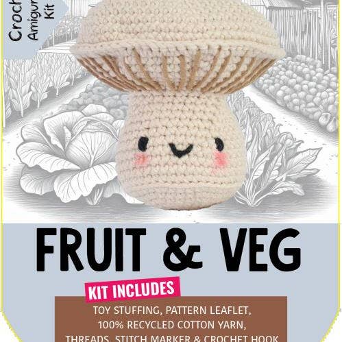 Creative World of Crafts - Wholesale Knitting/Crochet Supplies - Knitty Critters - Pouch Pals - Fruit & Veg - Mushroom0