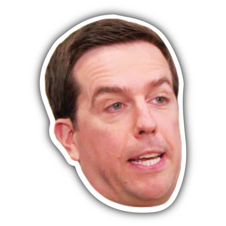 Andy Bernard Celebrity Head Vinyl Sticker - kontoret for engroshandel hos Lucky Mfg. Co.