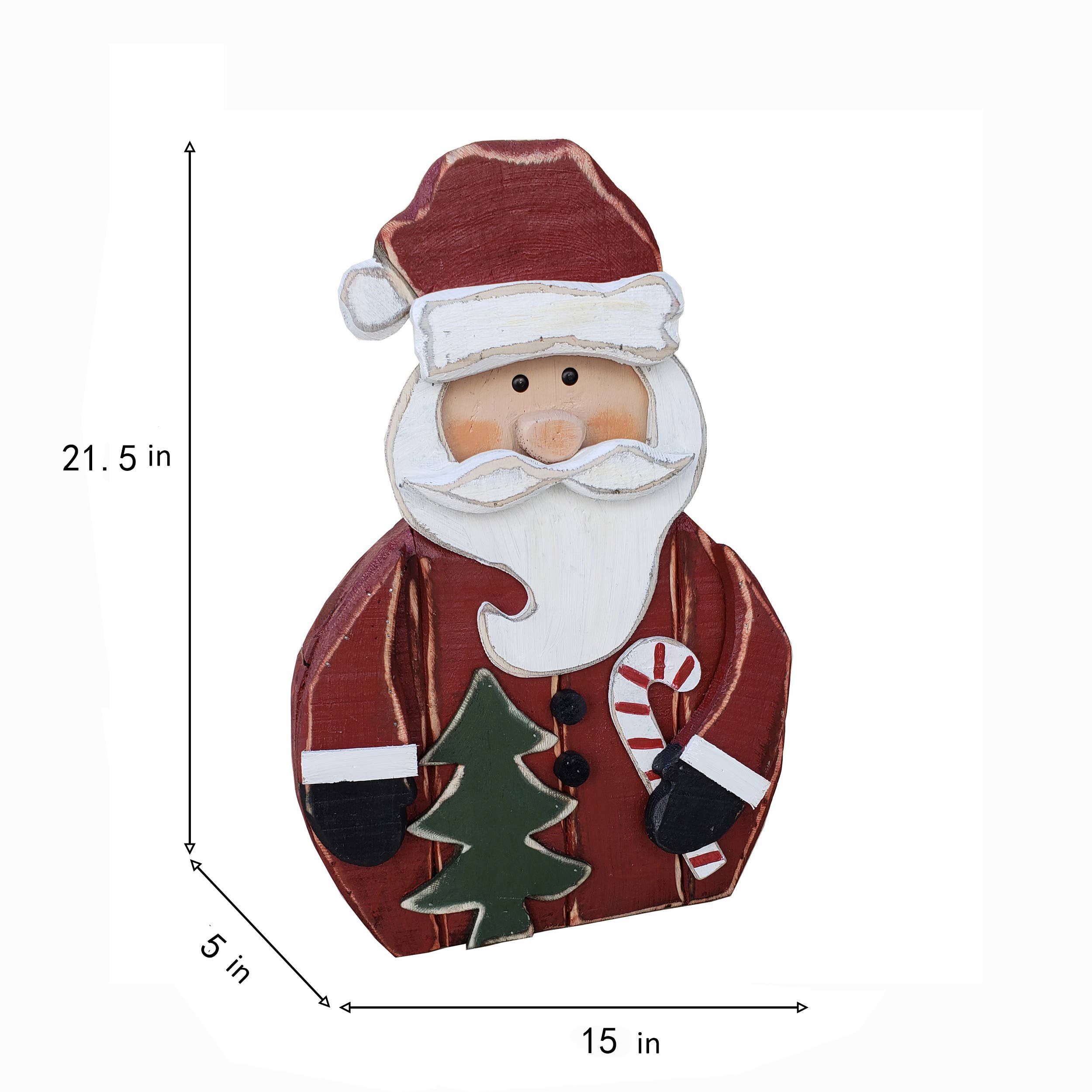 Hi-Line Gift Ltd. - Wholesale Kerstdecoratie - 2-delige houten kerstman en sneeuwpop 20 cm kerstdecor9