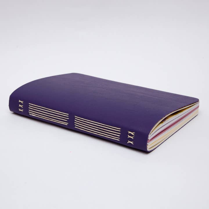 Original Brooks - Wholesale Notebook - Purple Handsewn Notebook with Assorted Paper