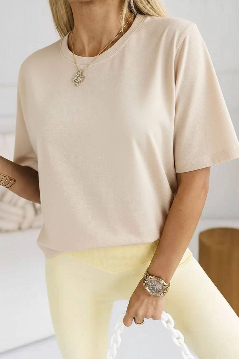 ESTEE BROWN - Wholesale T-Shirt - Women's - Large basic plain T-shirt - 2206U3