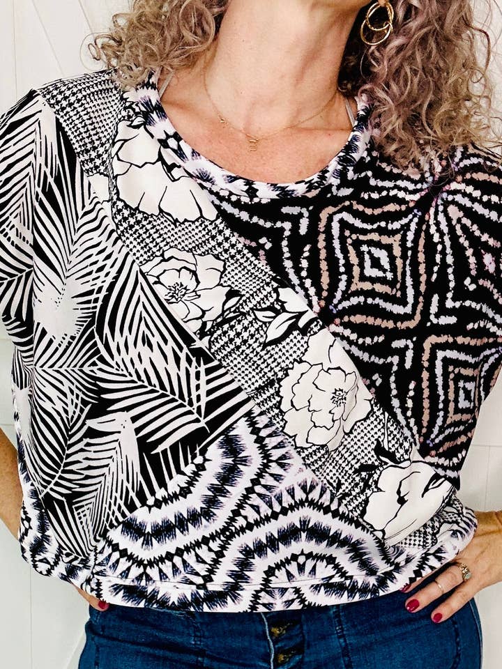 Schwarzes Slounchy-T-Shirt mit Aufnäher für den Großhandel von Aerial Clothing sRQ