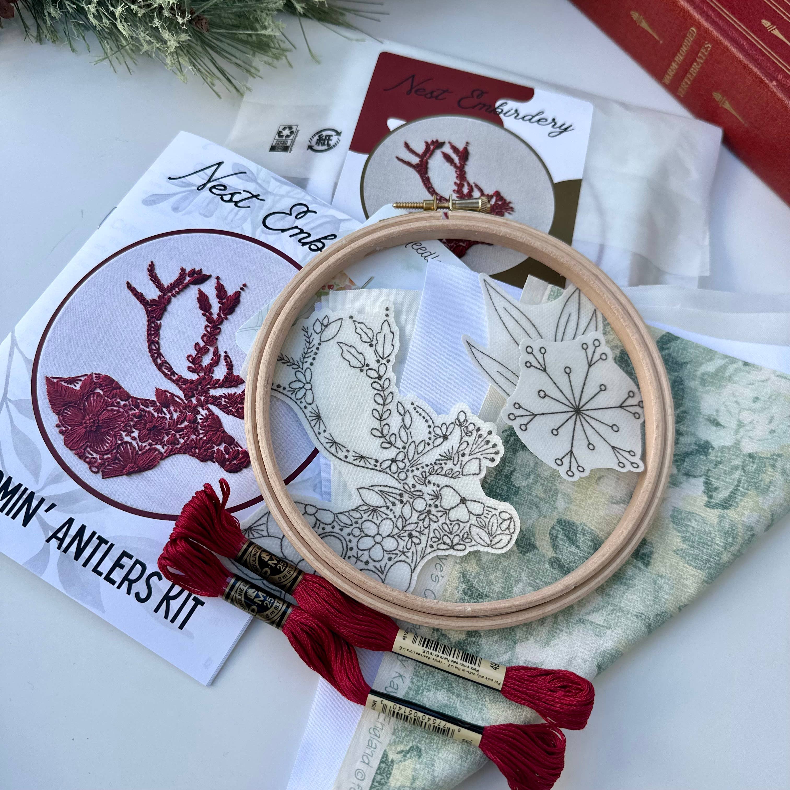 Nest Embirdery - Wholesale Embroidery/Cross Stitch Supplies - Bloomin' Antlers Kit4