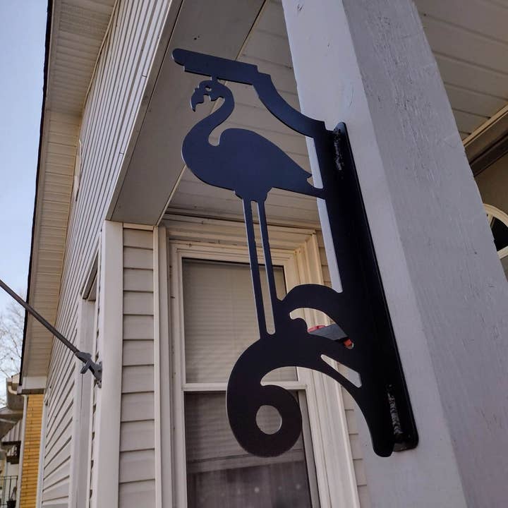 Manees Metalwork & Design - Wholesale Outdoor Ornament/Decor - 19x9" Flamingo Art Decoration for Porch Post / Mailbox Post3