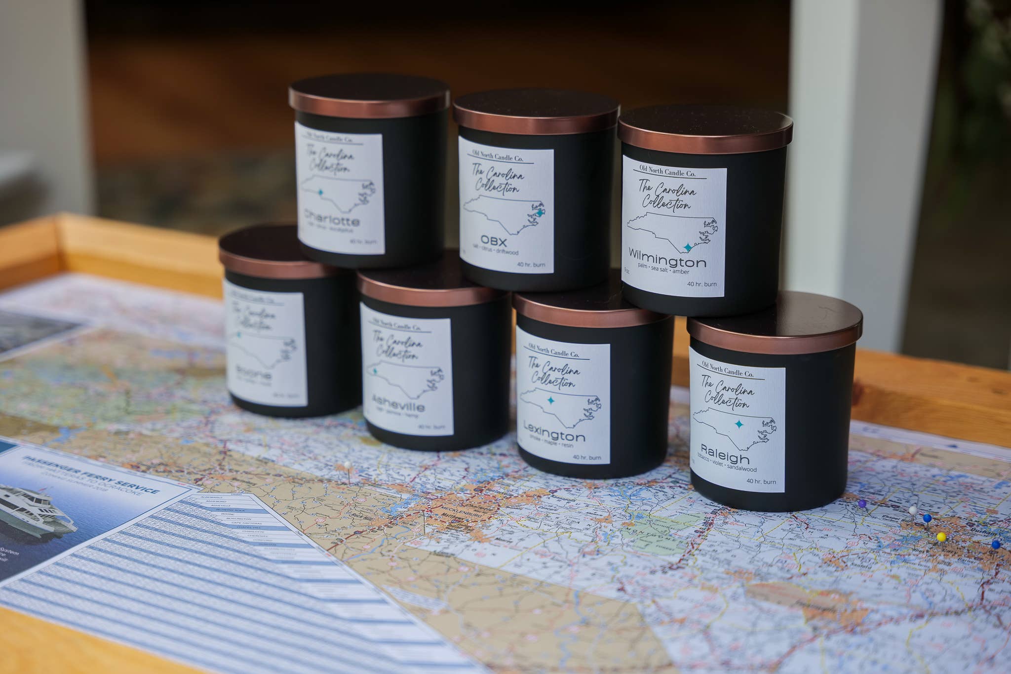 Old North Candle Co - Wholesale Jar/Filled Candle - Boone Candle - 8 oz Matte Black Glass1