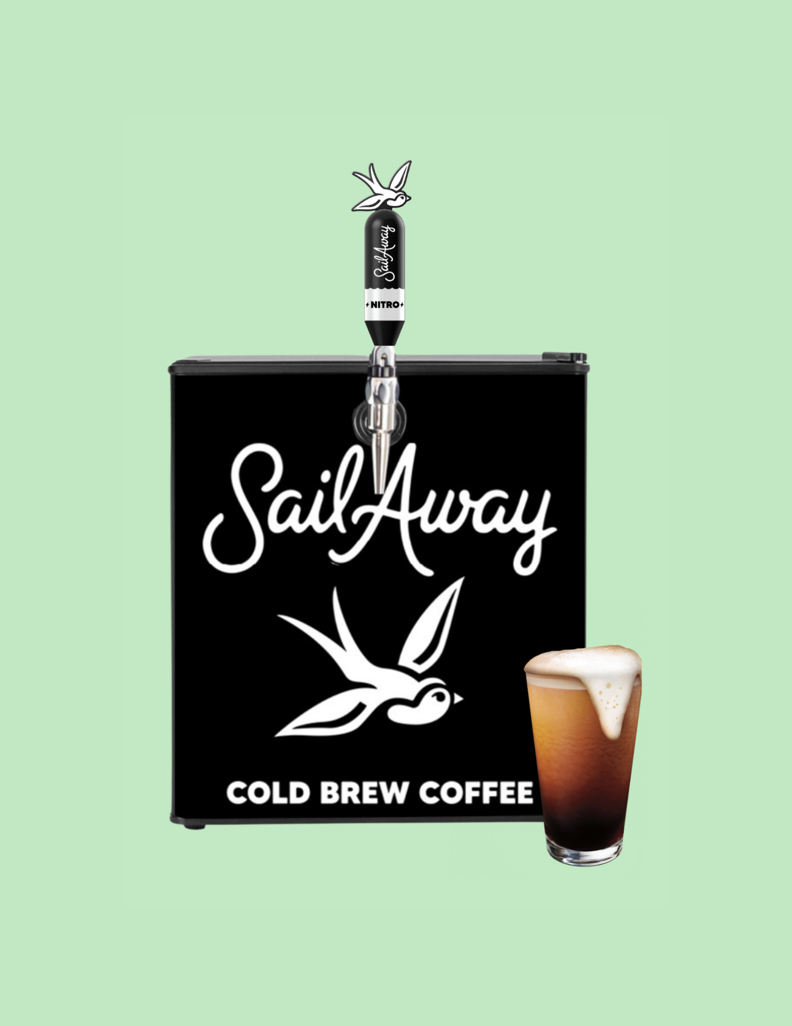 Sail Away Coffee Co. - Wholesale Coffee Machine - Nitro Cold Brew- Countertop Kegerator Dispenser 0