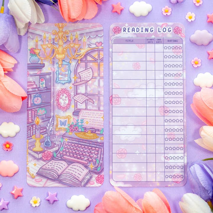 Pastel Academia Reading Log Bookmark for wholesale by Unicorn Eclipse