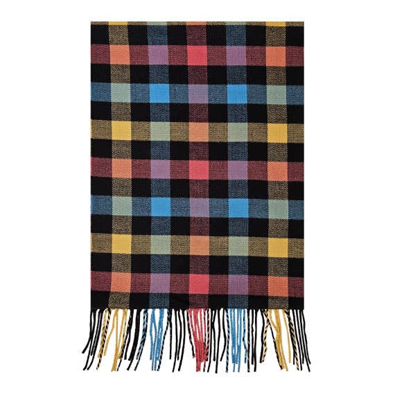 Access by Mediterranean Concepts - Wholesale Scarf - Women's - Small Bright Multi Block Check Cashmere Touch Muffler scarf 1