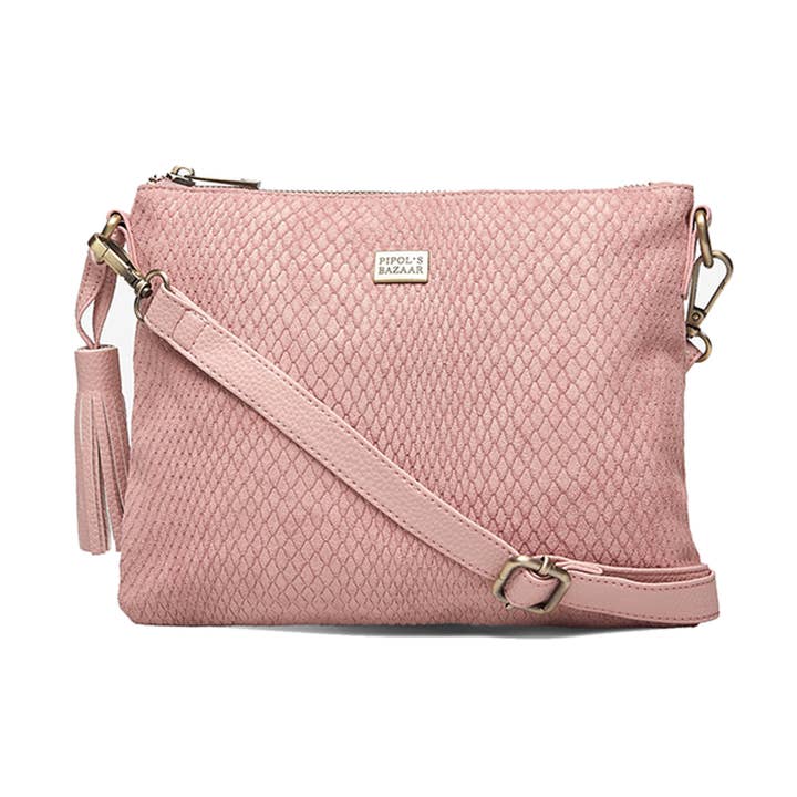 Borsa a tracolla piatta Impress rosa polveroso per la vendita all'ingrosso da parte di PIPOL