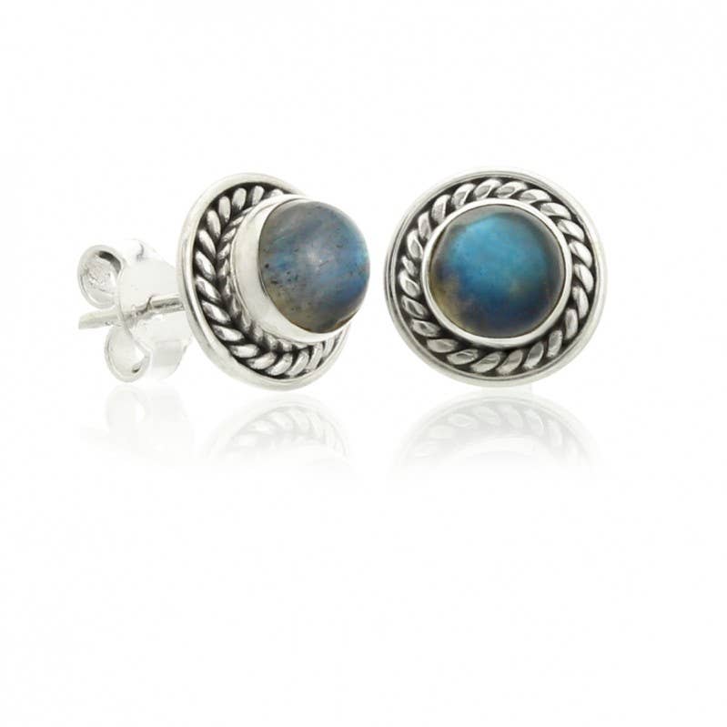 UniArt - Vente Clous d'oreille - Mini Boucles d'oreilles Sunna, Pierres Précieuses et Argent Sterling3