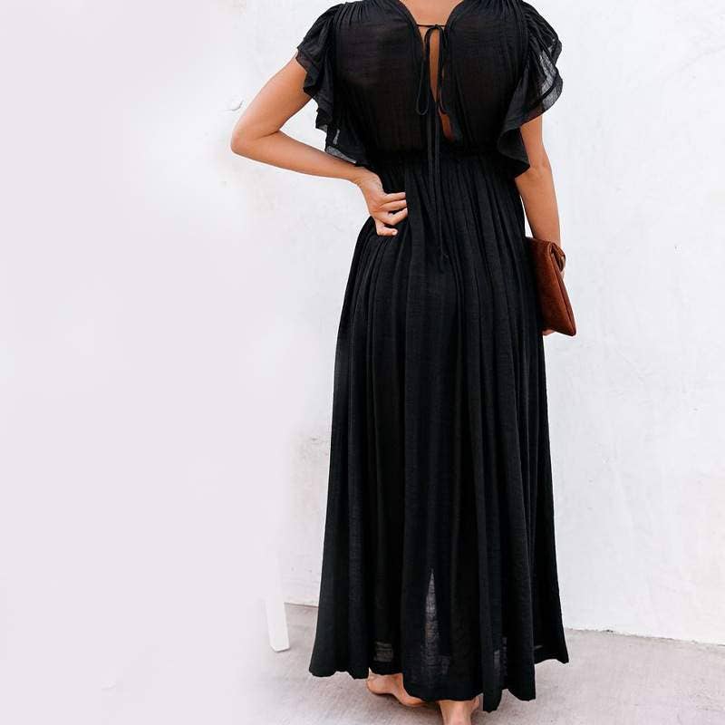 Fashion Combination - Wholesale Dress - Women's - Boho Button-Front Flowy Maxi Dress7