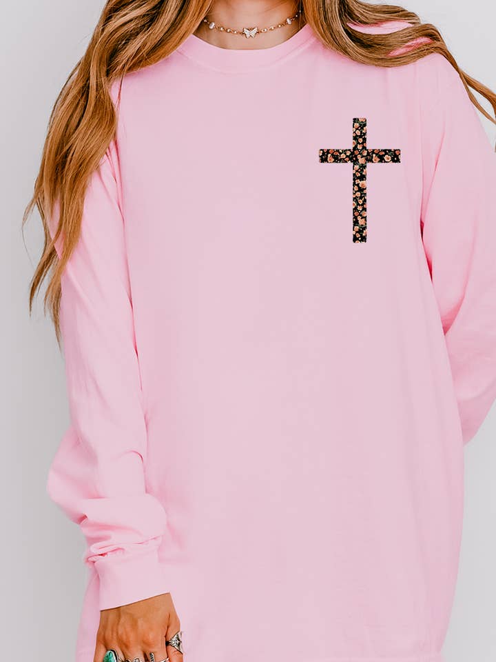 Wholesale Accessory Market - Wholesale Tunic - Women's - By The Power Of Hope Front & Back Design Comfort Colors Heavyweight Long T-Shirt2