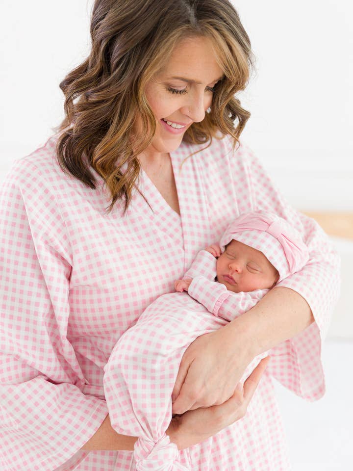 SoftSnooze™ Women's Cotton Modal Pink Gingham Mommy & Me Maternity Robe
for wholesale on Faire1