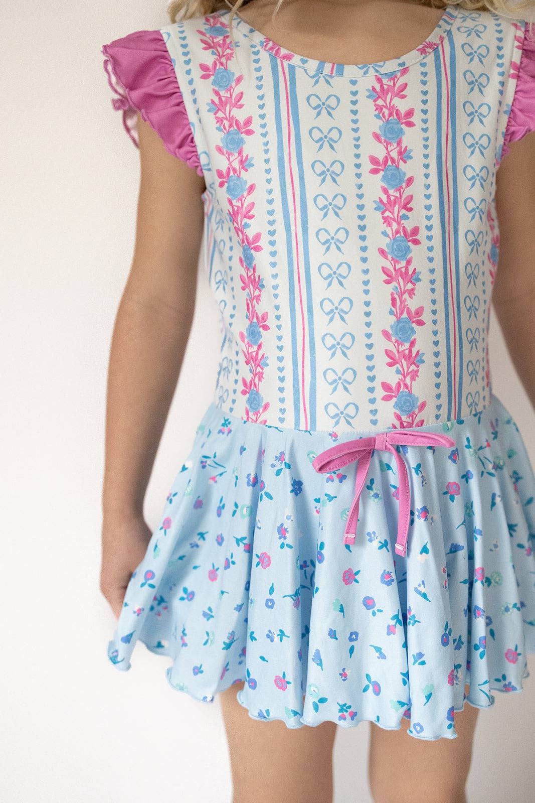 Cheeky Plum - Wholesale Leotard - Kids - Farrah Leotard - Rosé Ribbon Luxe4