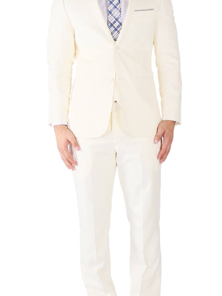 Hart 3pc Slim Fit Winter White Suit for wholesale by Ferrecci