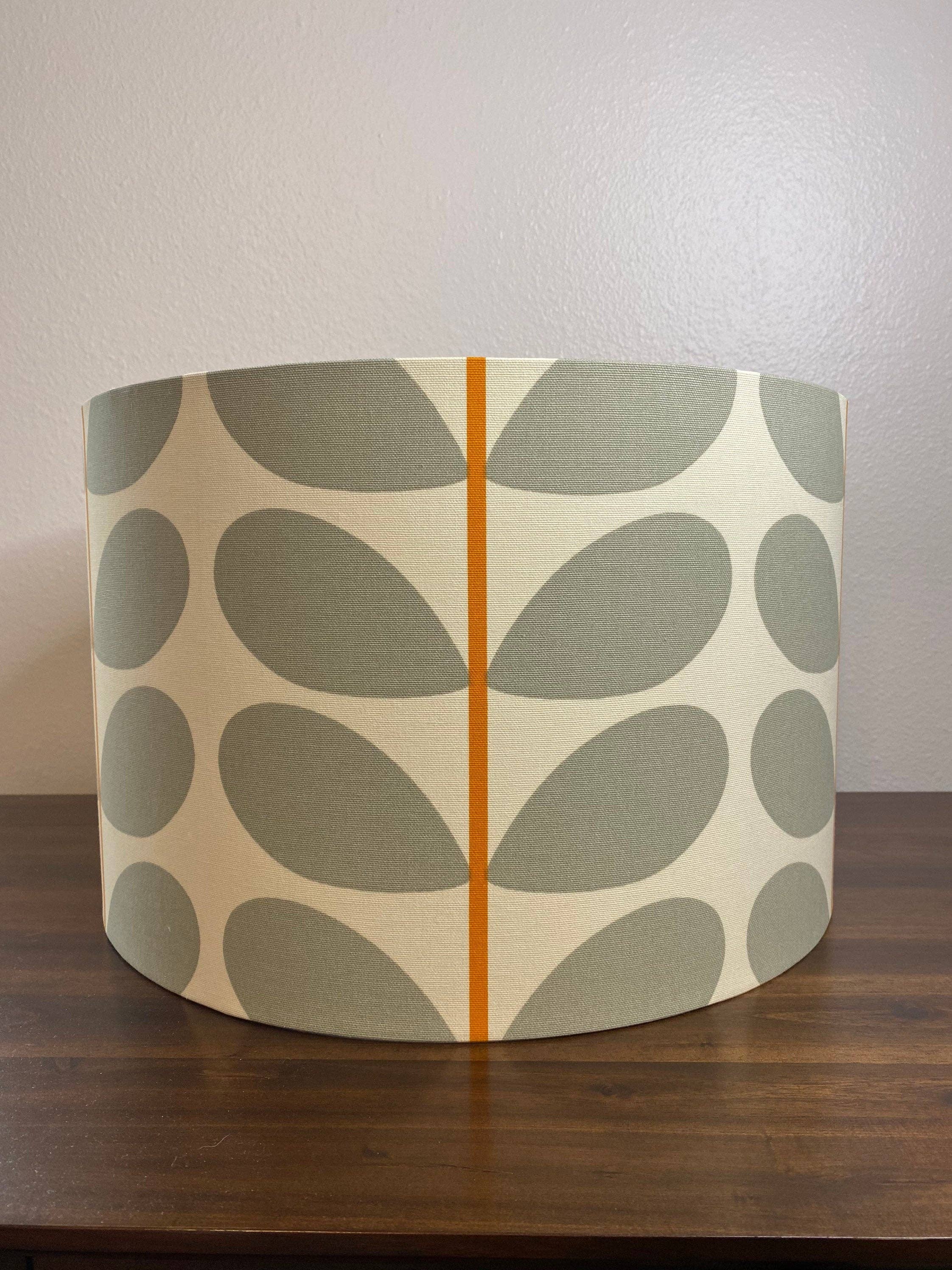 LouSeal Handmade Lampshades - Wholesale Lamp Shade - Orla Kiely Warm Gray & Orange Handmade Lampshade3