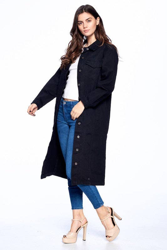 patrol jeans – wholesale Denim jacket – Women's – LDJ-4025-Ladies Long Denim Jacket4